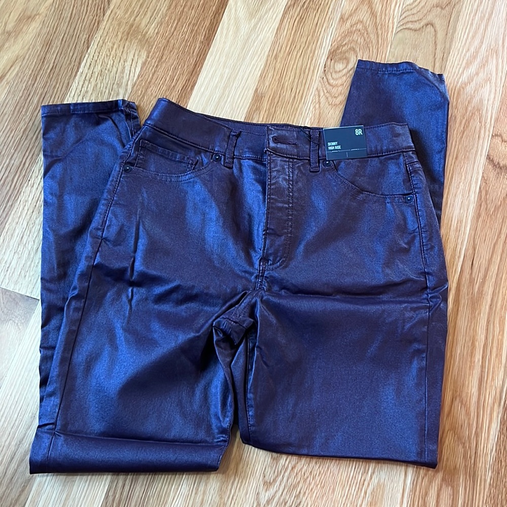 Express purple skinny high rise jeggings - Picture 2 of 6